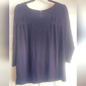 Ann Taylor Navy Tunic with 2 Shear Stripes, 3/4 Sleeves Ladies XL  EUC